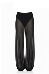 Deep Noir Sheer High Waisted Balloon Pants