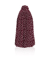 Brown and White Polka Dot Silk Maxi Blouse