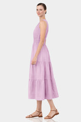 Candy Pink Women's Organic Cotton Midi Dress – Casual Luxury Cotton Dress