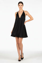 Designer Black Mini Handkerchief Dress