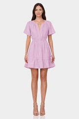 Candy Pink Flowy Mini Dress with Smocked Waist – Travel Friendly Dress