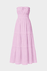 Candy Pink Cotton Poplin Maxi Dress – Strapless Vacation Dress for Women
