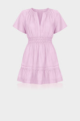 Candy Pink Flowy Mini Dress with Smocked Waist – Travel Friendly Dress