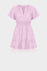 Candy Pink Flowy Mini Dress with Smocked Waist – Travel Friendly Dress