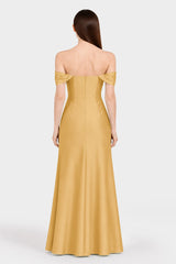 Butterscotch Wedding Guest Multiway Dress in Matte Satin – Luxury Convertible Maxi Dress
