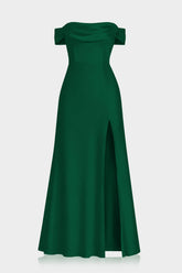 Designer Dark Green Multiway Satin Bridesmaid Dress – 3 Way Wear Formal Maxi