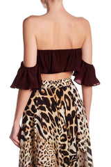 Crop Off Shoulder Top In Solid