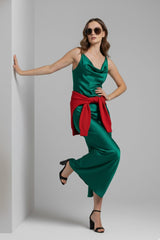 Cowl Neck Crisscross Back Maxi Dress for Holiday Parties