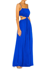 Cut Out Long Dress in Blue