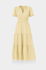 Champagne Cotton Workwear Dress for Women – Cotton Midi Dress