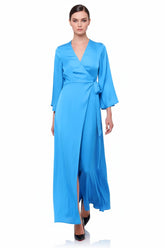 Azure Wrap Maxi Dress for Women