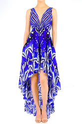 Azure High Low Ruffle Dress