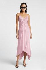 Blush Pink Midi Handkerchief Dress