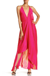 Bold Pink Maxi Scarf Dress