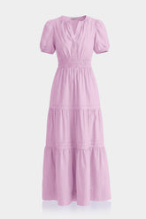 Candy Pink Smocked Waist Cotton Maxi Dress – Daytime Summer Dress