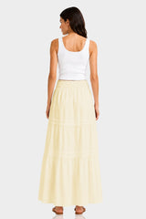 Champagne Everyday Cotton Maxi Skirt for Women – Casual Luxury Skirt