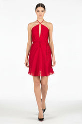 Cherry Red Mini Handkerchief Dress