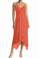 Coral Midi Slip Dress