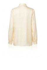 Cream Silk Twill Scarf Tie-Neck Blouse