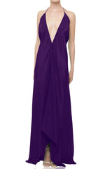 Deep Plum Maxi Scarf Dress