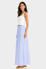 Premium Cotton Tiered Maxi Skirt – Resort Wear Maxi Skirt