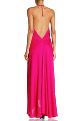 Bold Pink Maxi Scarf Dress