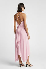 Blush Pink Midi Handkerchief Dress