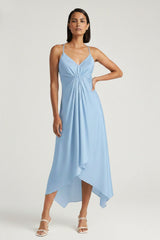 Powder Blue Midi Handkerchief Dress