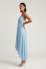 Powder Blue Midi Handkerchief Dress
