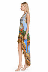 Blue High Low Summer Dress