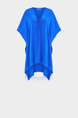 Cobalt Blue Silk Multiway Mini Kaftan Dress – Convertible Luxury for Modern Styling