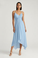 Powder Blue Midi Handkerchief Dress