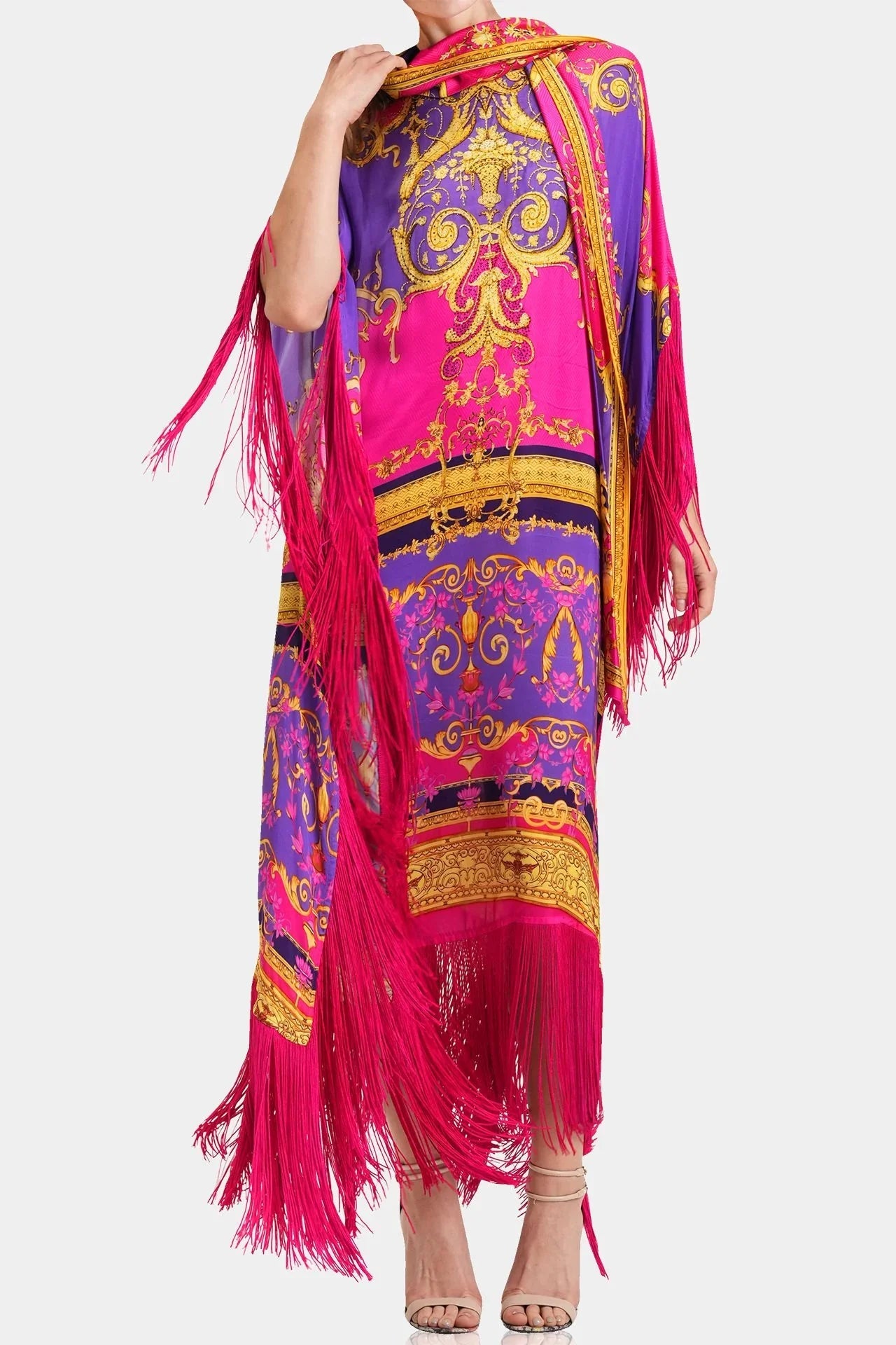 Designer Fringe Kaftan Dress
