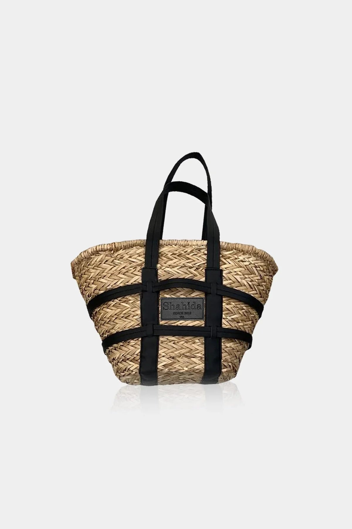 Bold Black Strap Woven Tote Bag