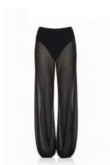 Deep Noir Sheer High Waisted Balloon Pants