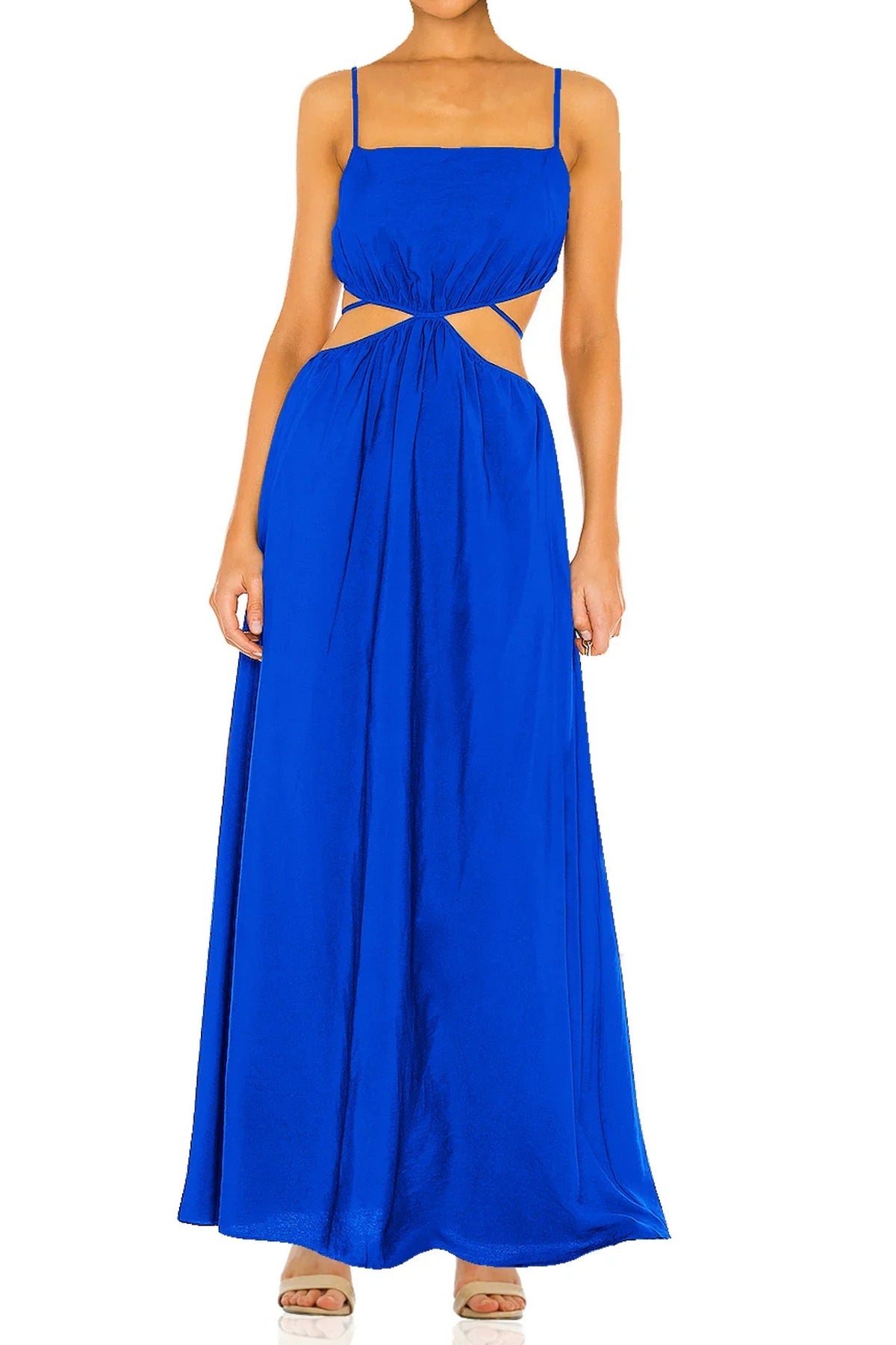 Cut Out Long Dress in Blue