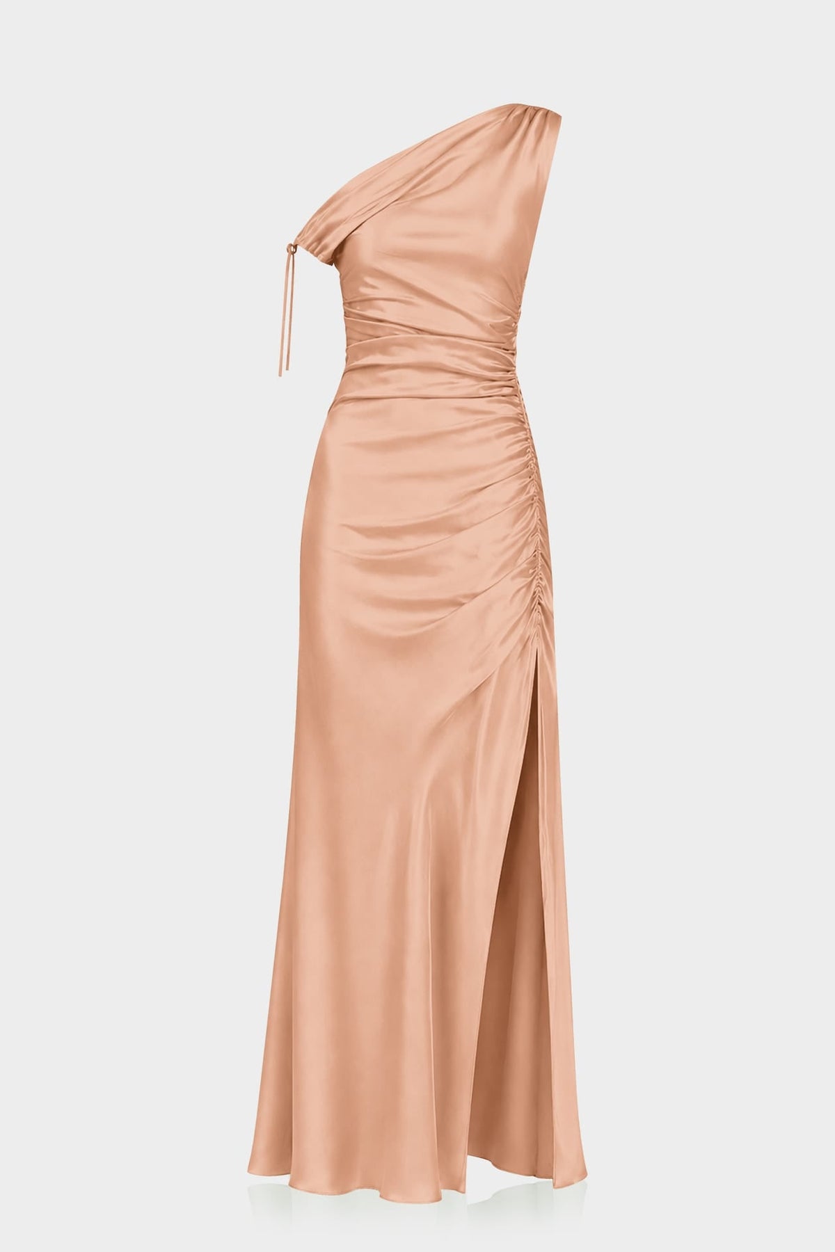 Bronze Sheath Column Stretch Satin Formal Dress