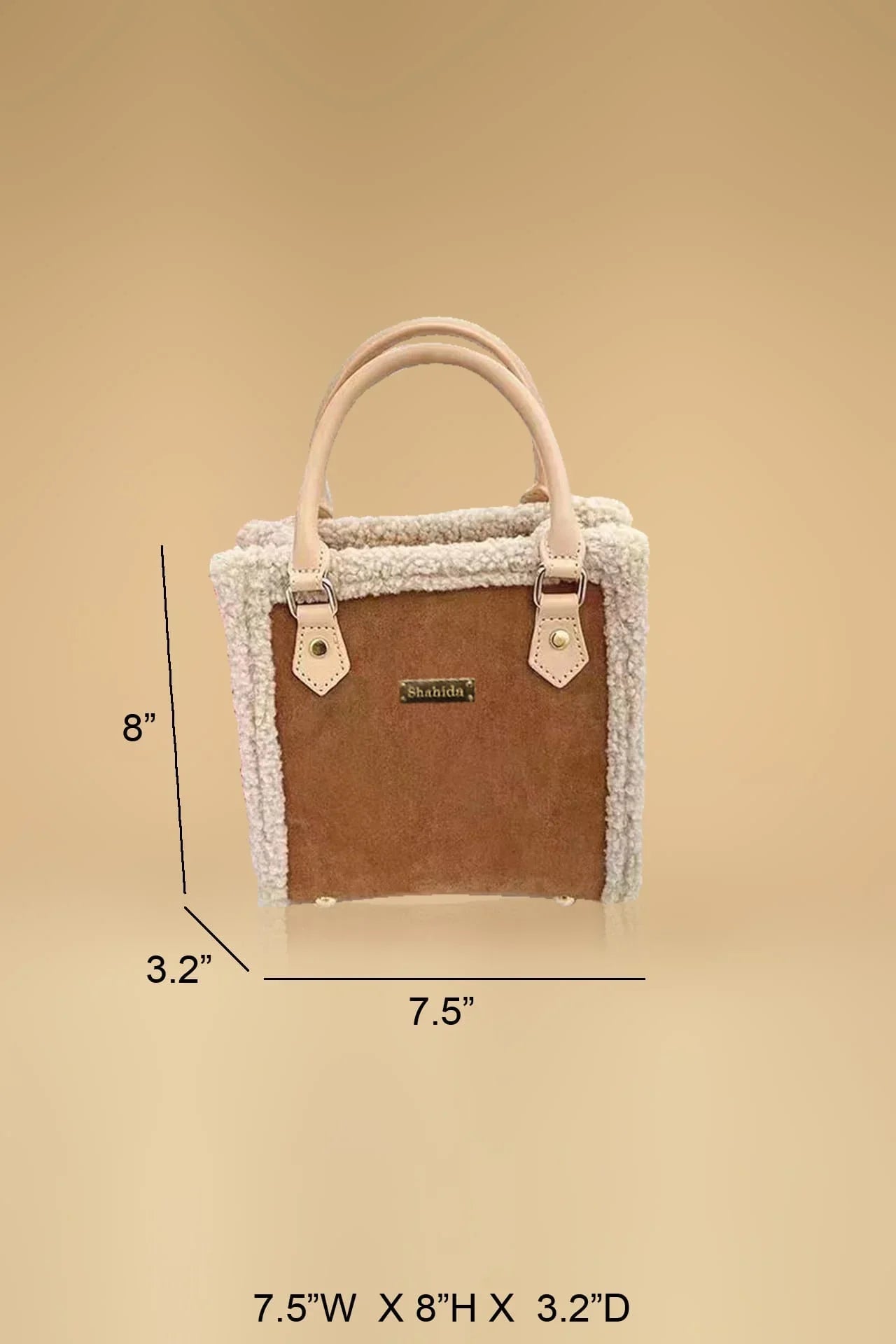 Brown Mini Fluffy Edge Handbag