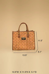 Brown Quilted Tote Handbag
