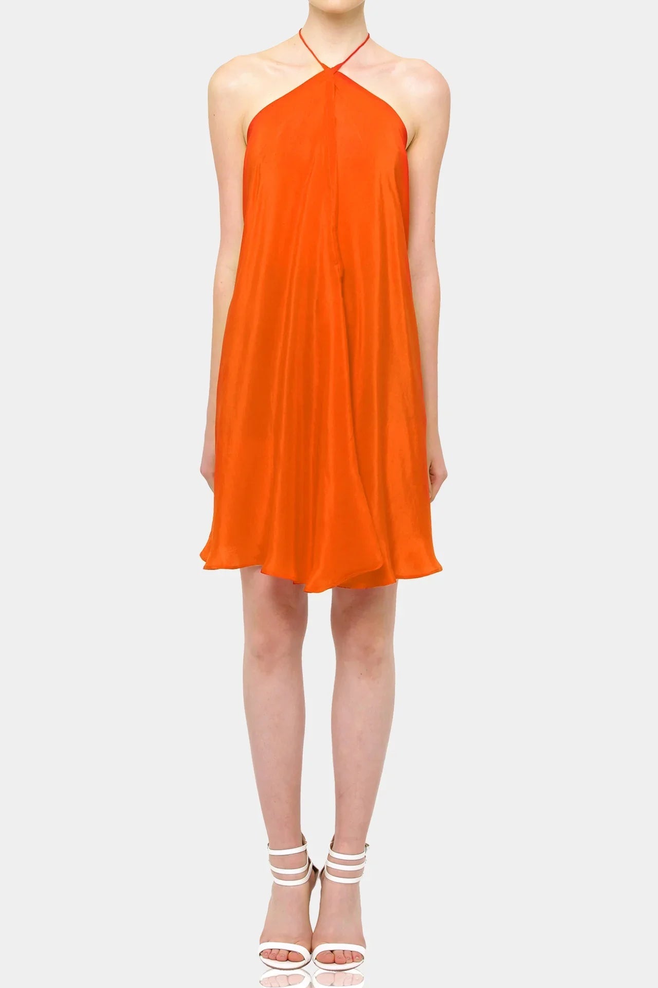 Burnt Orange Mini Handkerchief Dress