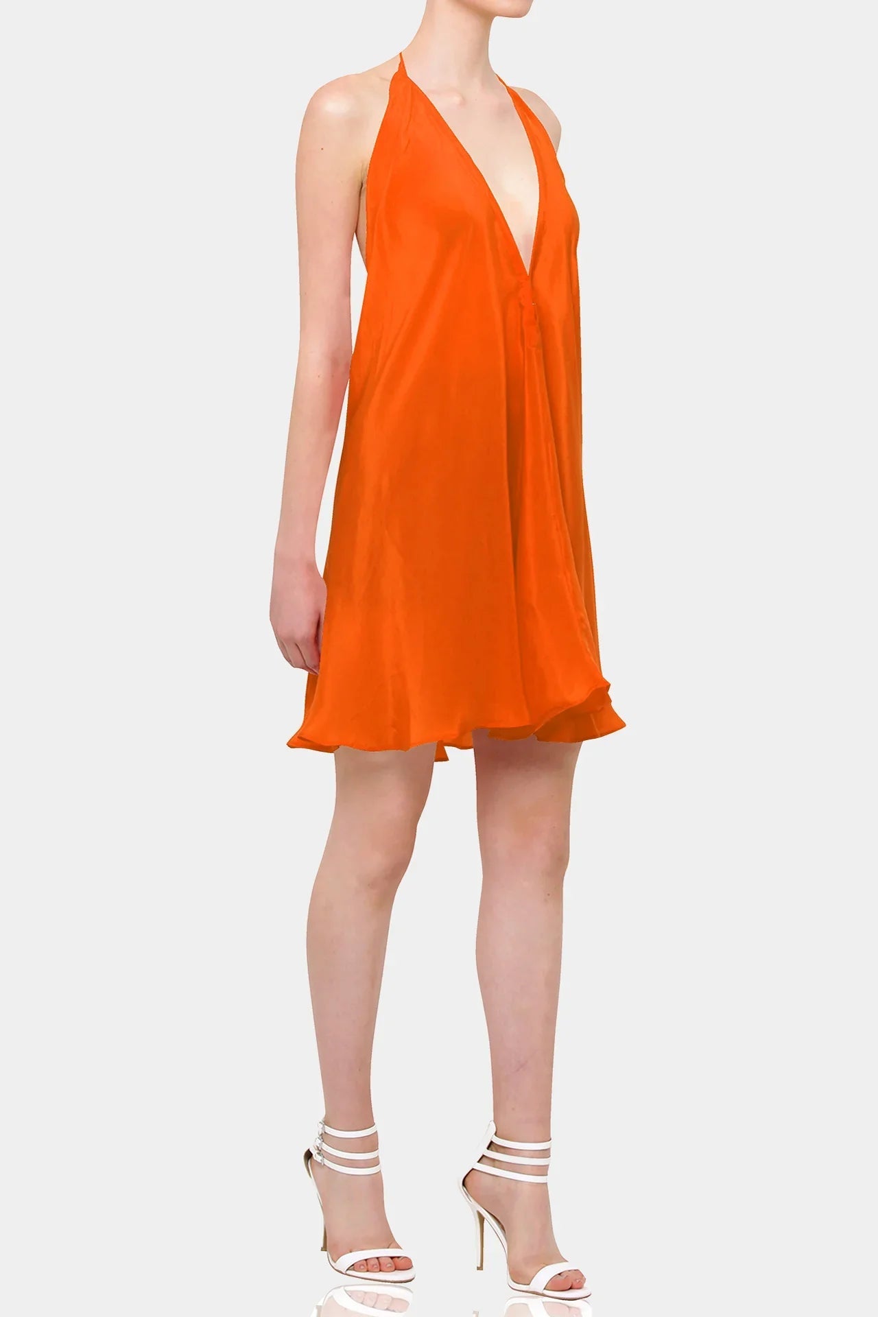 Burnt Orange Mini Handkerchief Dress