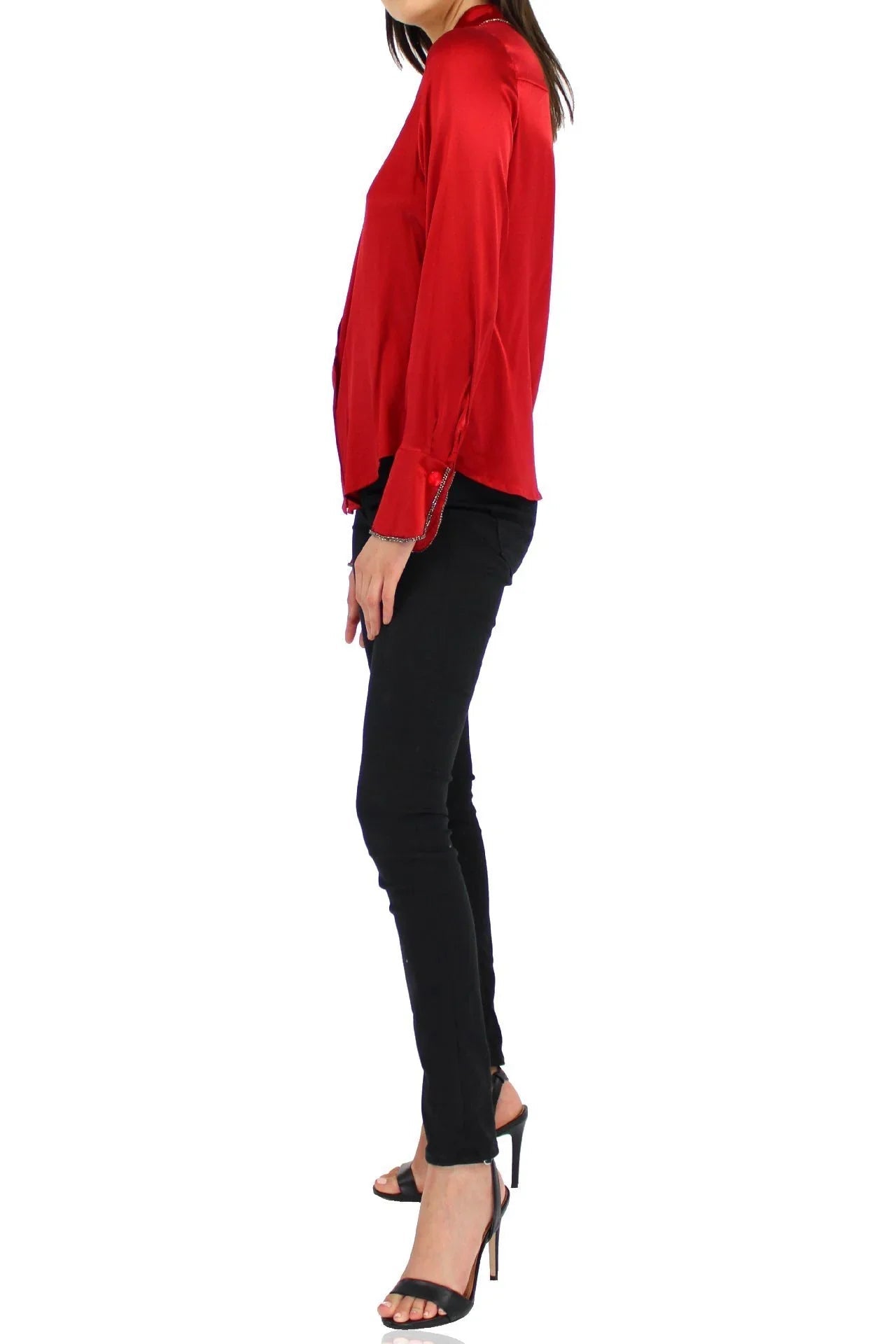Designer Button Down Shirt In Red
