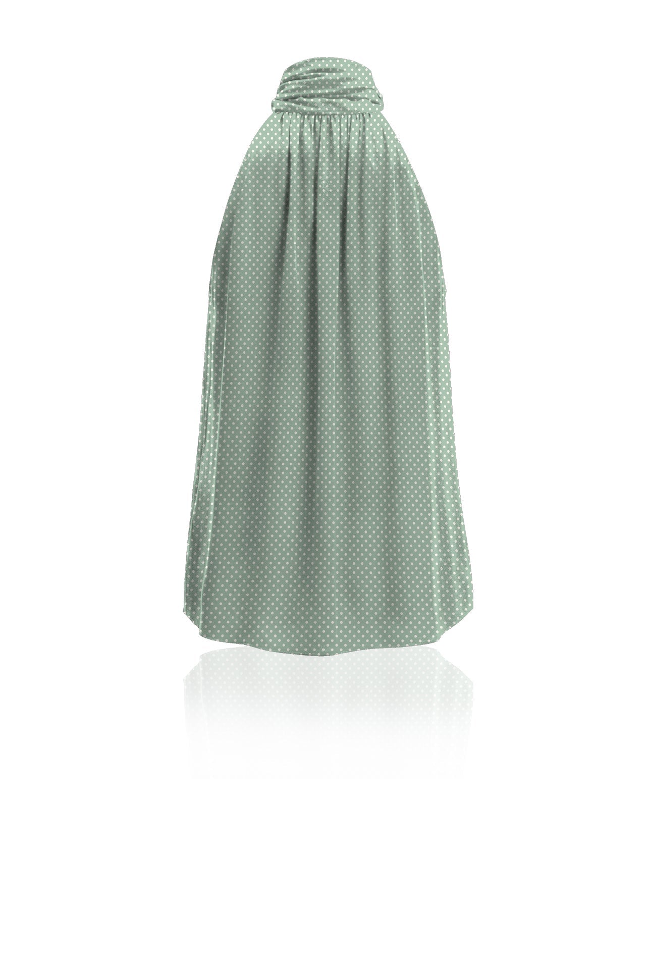 Celadon Mint Polka Dot Silk Tie-Neck Blouse