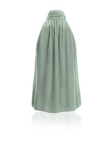 Celadon Mint Polka Dot Silk Tie-Neck Blouse