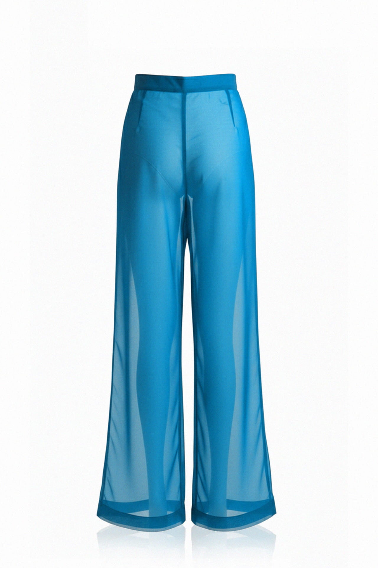 Celeste Breathable Silk Transparent Trouser in  Sky Blue