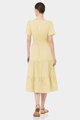 Champagne Cotton Workwear Dress for Women – Cotton Midi Dress
