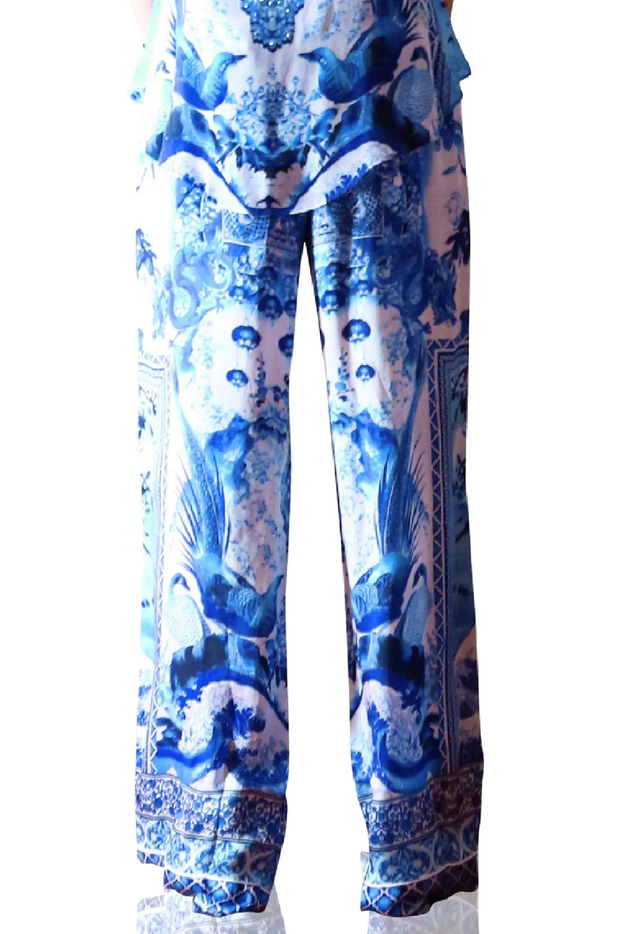 China Azure Drawstring Pajama Pants