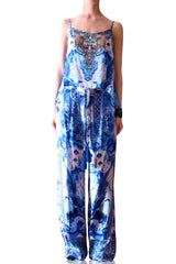China Azure Drawstring Pajama Pants
