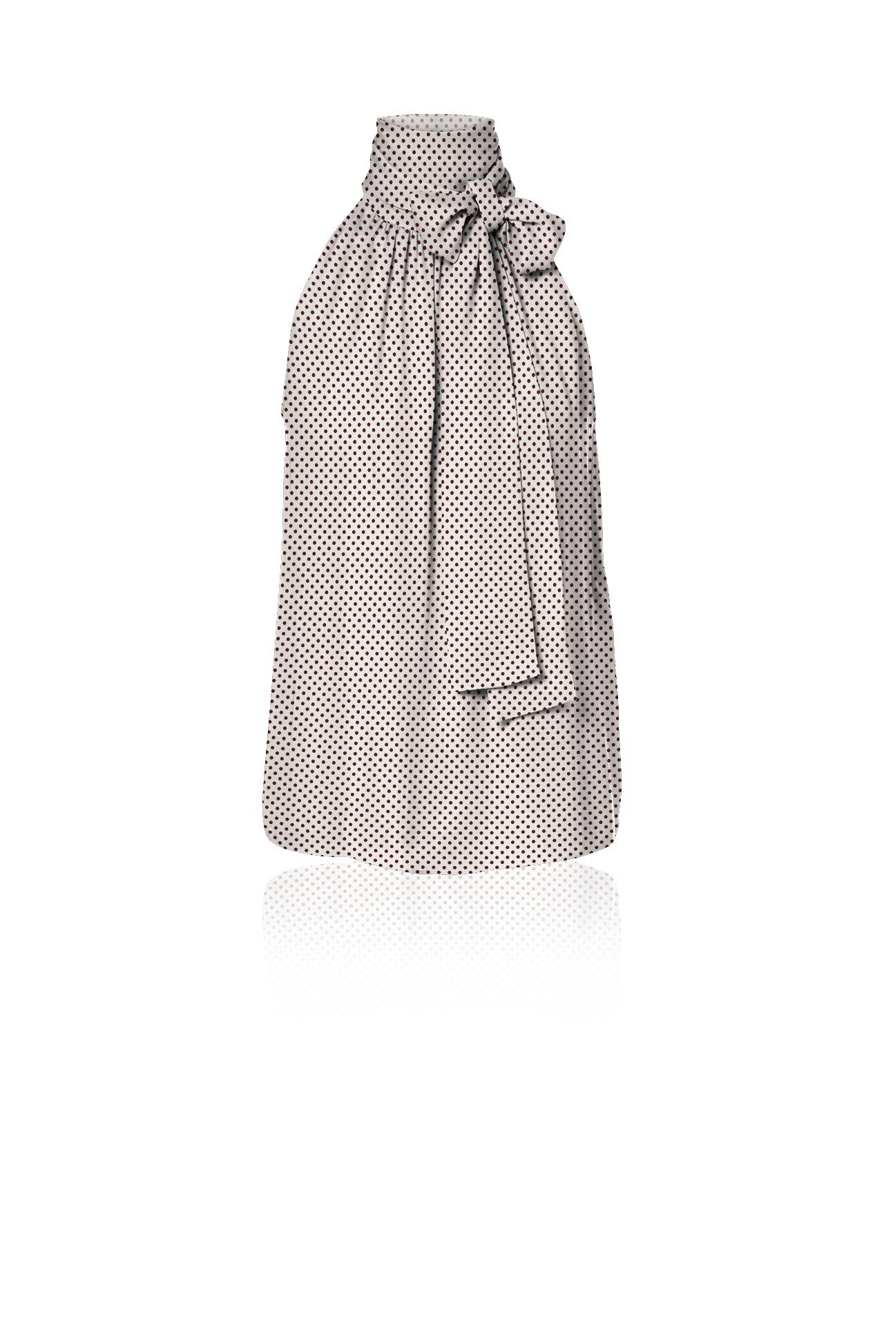 Cloud Dancer Black Polka Dot Silk Scarf Tie Blouse