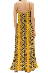Cupro vegan silk gown cami dress slip in golden cob